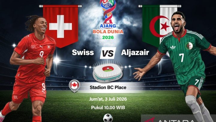 Susunan pemain Swiss vs Aljazair di 32 besar Piala Dunia 2026